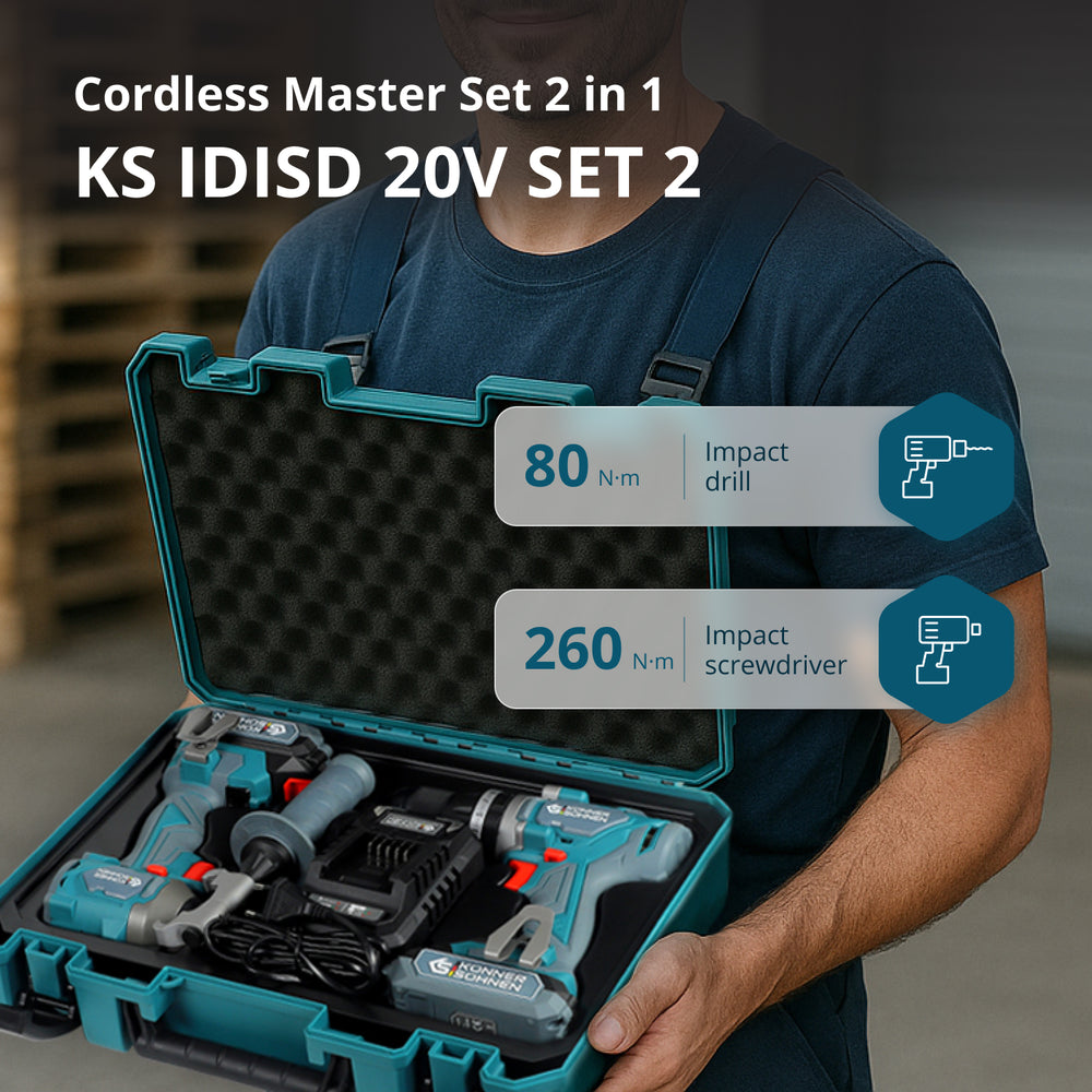 مجموعة ماستر لاسلكية 2 في 1 KS IDISD 20V SET 2