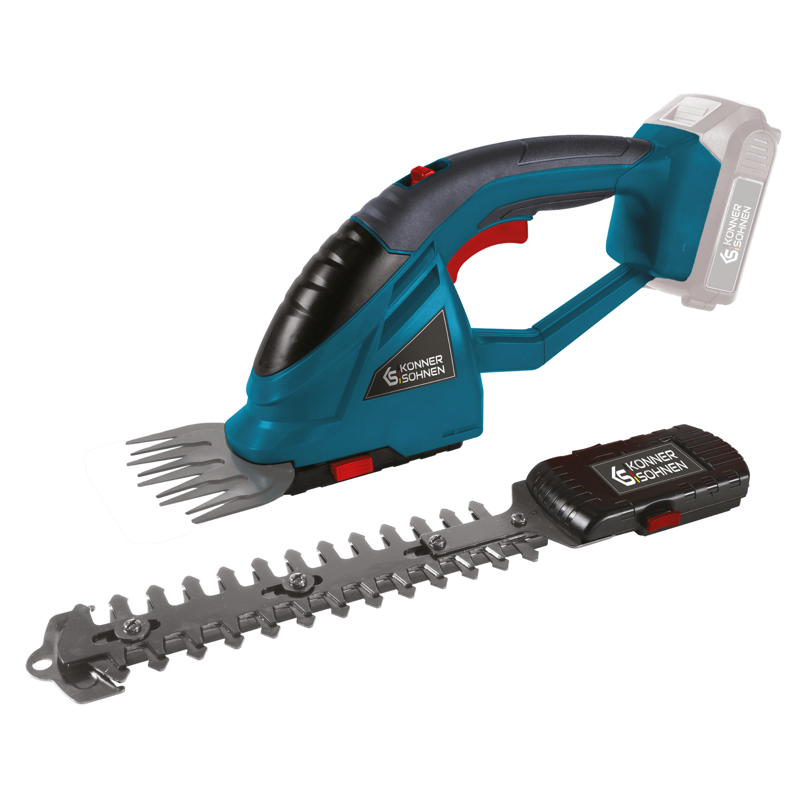 Cordless 2 in 1 Grass Shear and Hedge Trimmer with Telescopic Extension Pole KS SHT-20V + Extension Pole