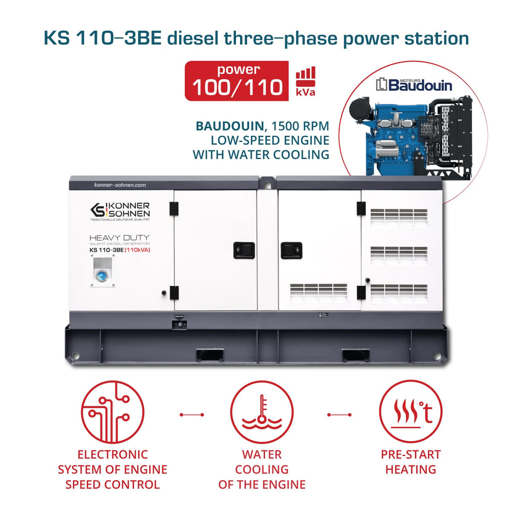 محطة طاقة ديزل ثلاثية الطور KS 110-3BE