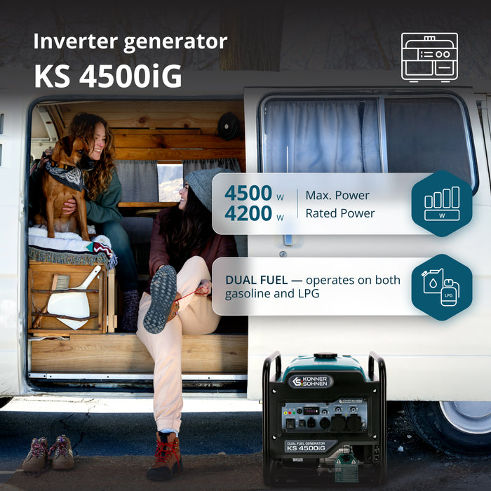 مولد عاكس ثنائي الوقود KS 4500iG