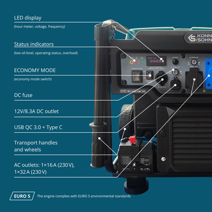 مولد بنزين عاكس KS 6500iE