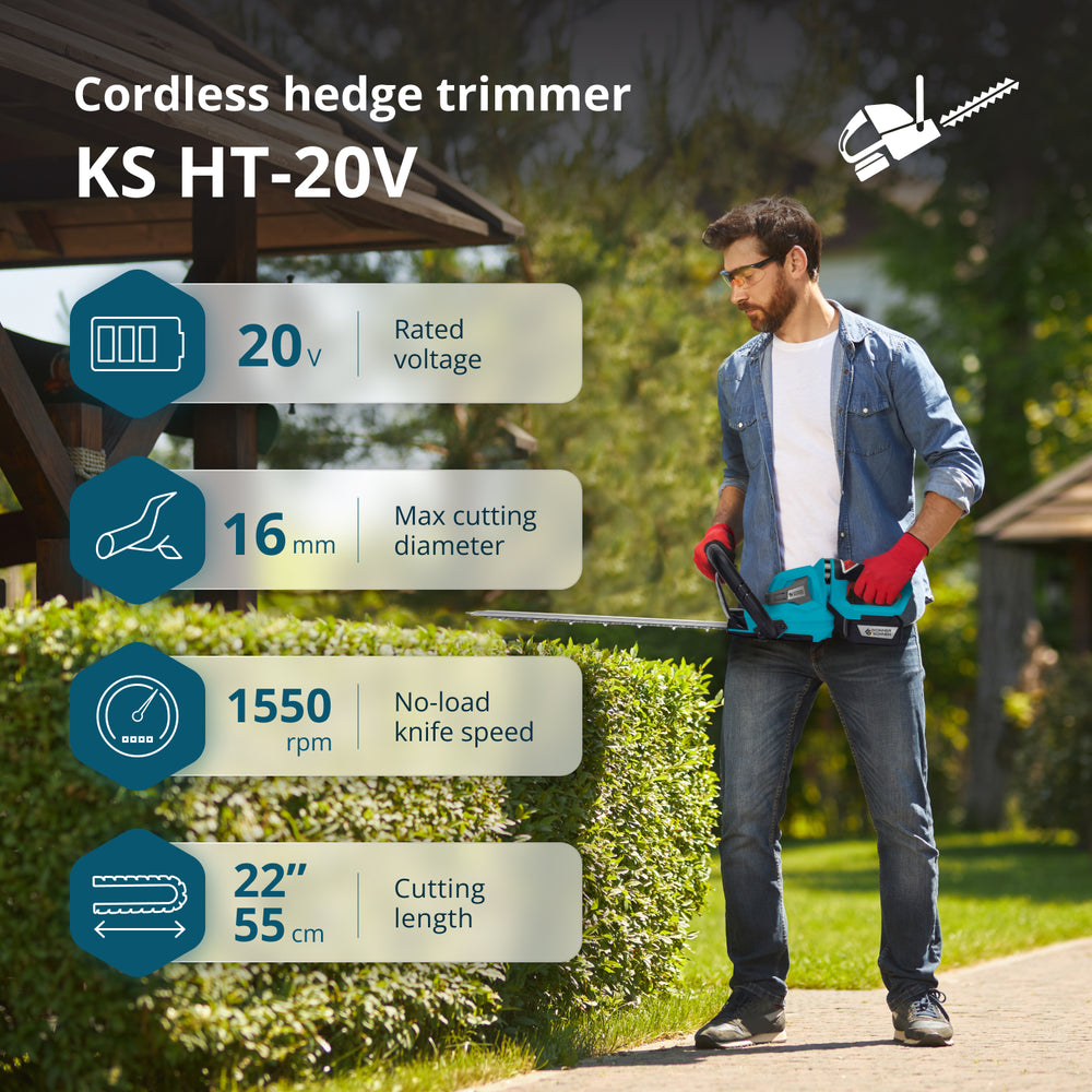 مقص تحوط لاسلكي KS HT-20V
