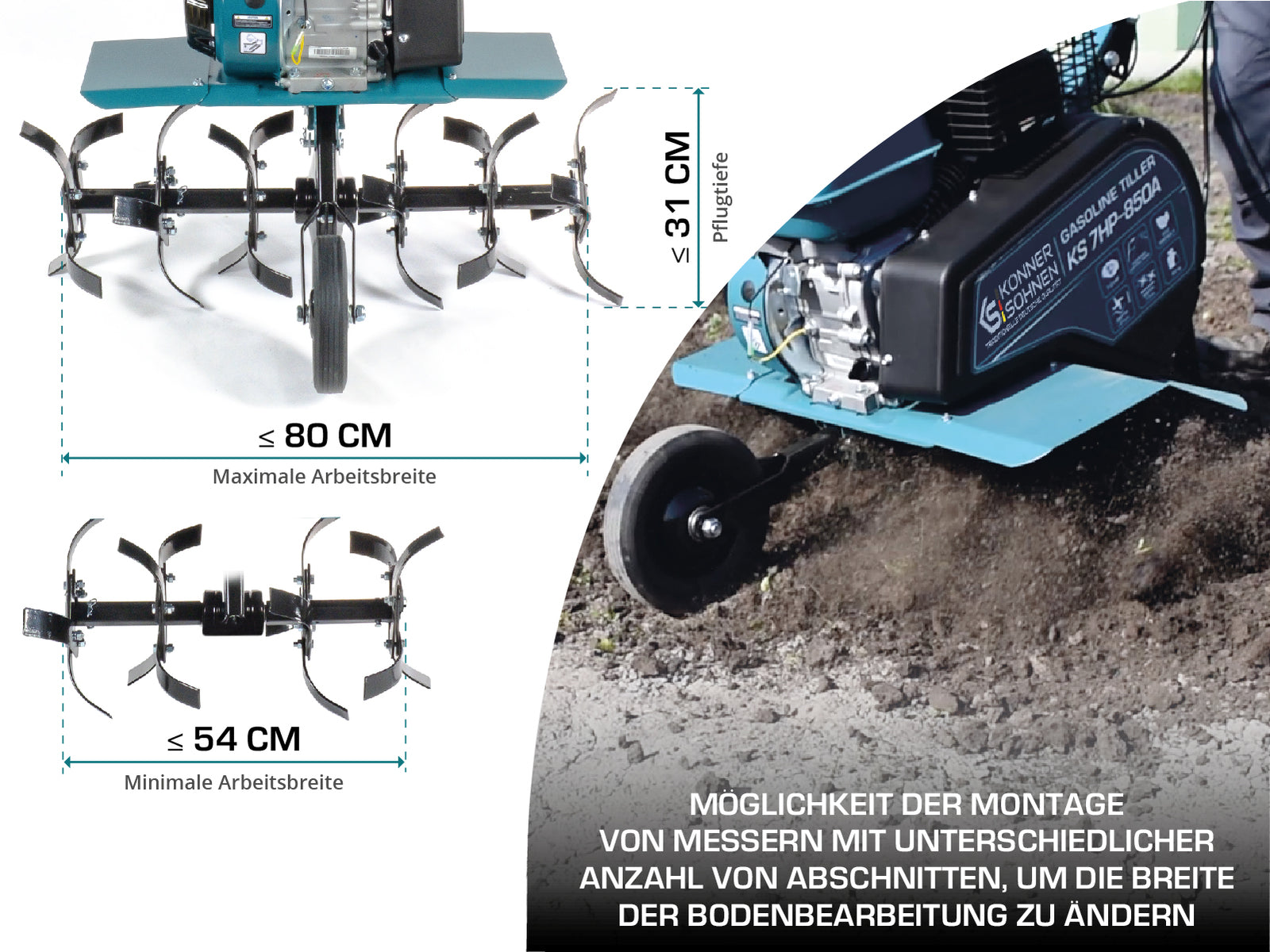 Gasoline tiller KS 7HP-850A