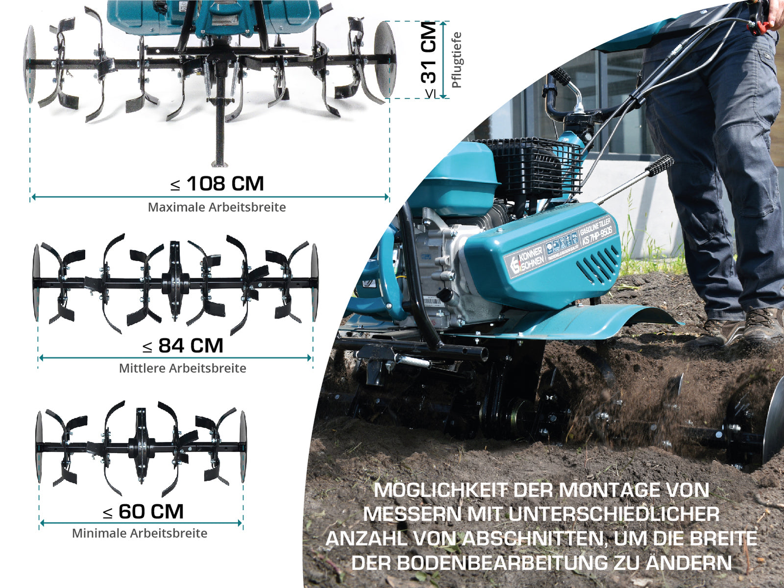 Gasoline tiller KS 7HP-950S