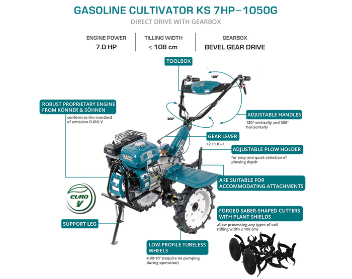 محراث بنزين KS 7HP-1050G