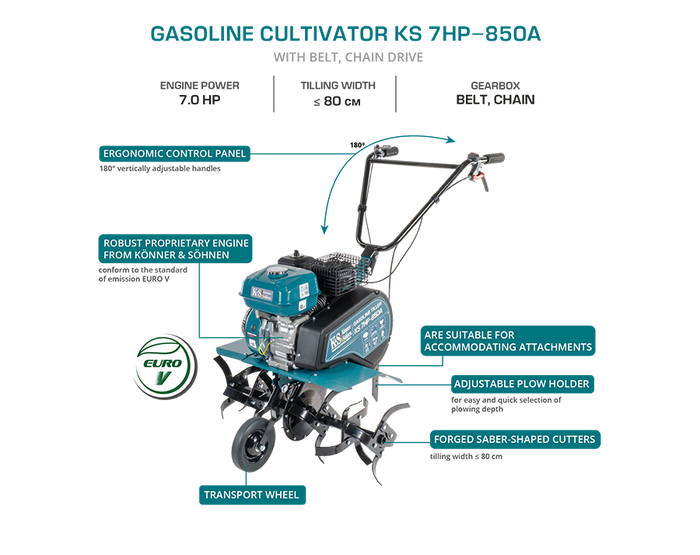 آلة حرث تعمل بالبنزين KS 7HP-850A