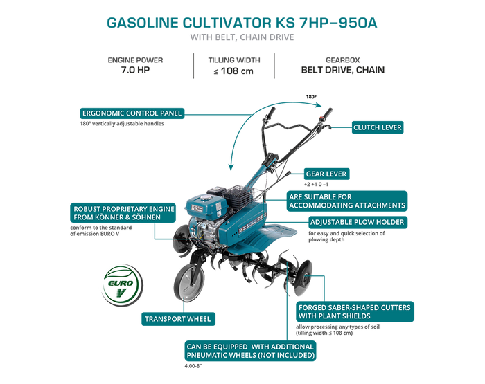 محراث بنزين KS 7HP-950A