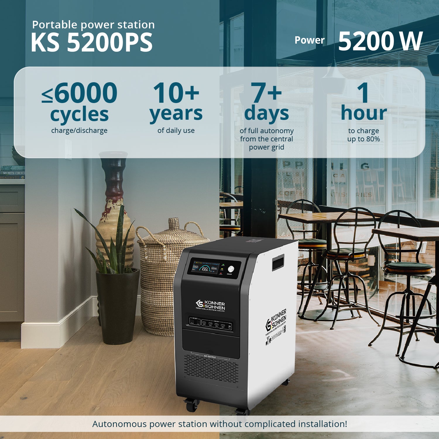 محطة طاقة محمولة 3 في 1 KS 5200PS