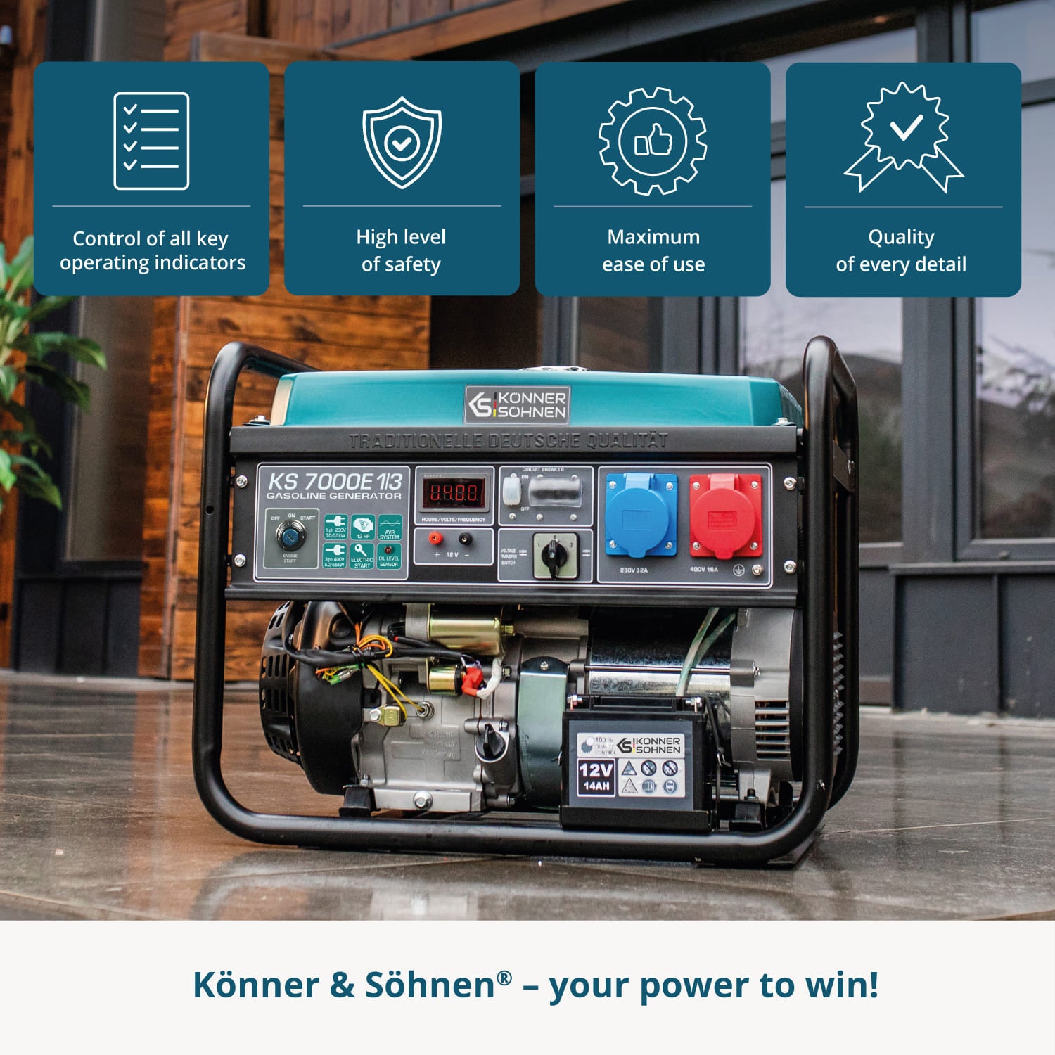 مولد بنزين "Könner & Söhnen" KS 7000E 1/3
