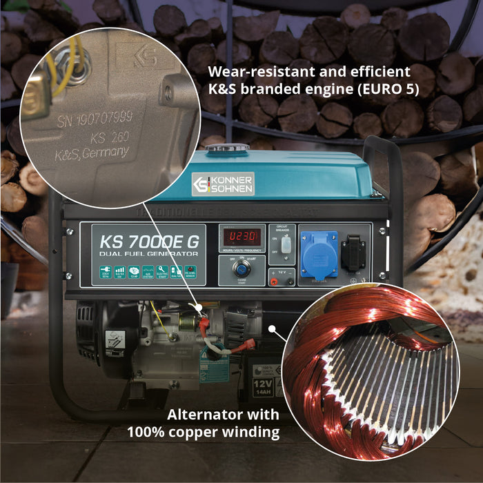 مولد غاز البترول المسال/البنزين "Könner & Söhnen" KS 7000E G