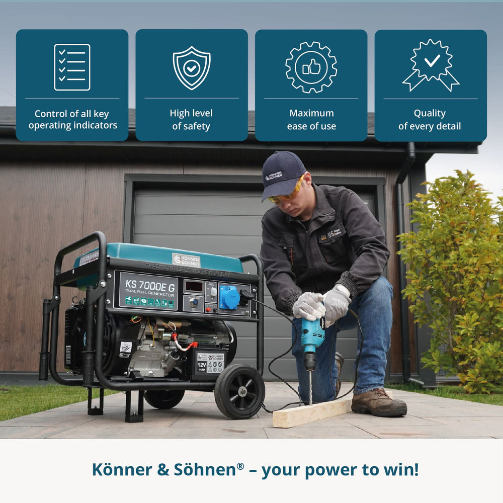 مولد غاز البترول المسال/البنزين "Könner & Söhnen" KS 7000E G
