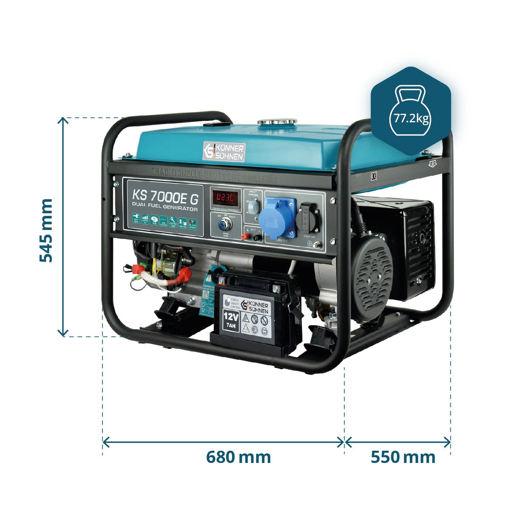 مولد غاز البترول المسال/البنزين "Könner & Söhnen" KS 7000E G