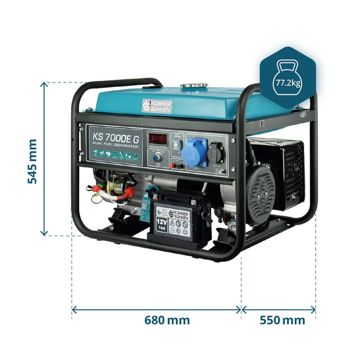 مولد غاز البترول المسال/البنزين "Könner & Söhnen" KS 7000E G