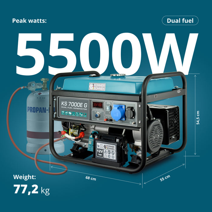 LPG/Petrol generator KS 7000E G
