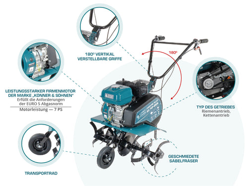 محراث دوّار يعمل بالبنزين KS 7HP-850A