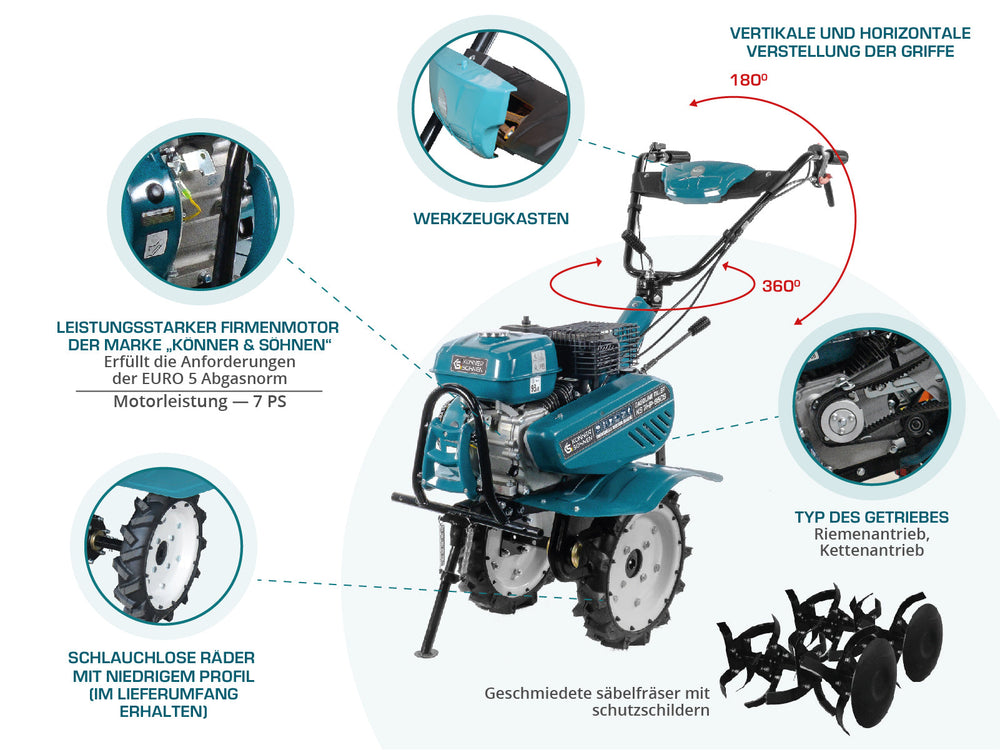 محراث دوّار يعمل بالبنزين KS 7HP-950S